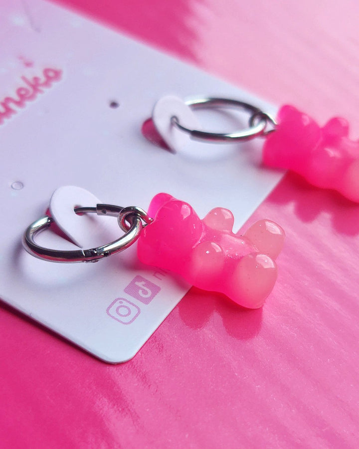 Earrings Pink Gummy Bears Felix NoEasy Stray Kids - Nikaneko