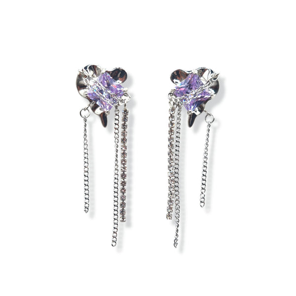 Earrings Purple Stones Inspired by BTS Love Yourself - Nikaneko